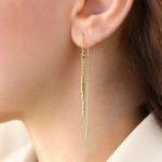 Dangle Chain Earrings, 18G, 5cm & 6.5cm Drops, Gold or Silver, Pair