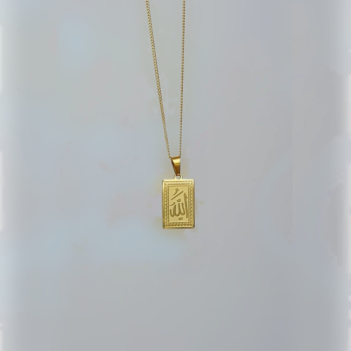 Allah Square Pendant Necklace, Minimal Chain, Single – Toku LONDON