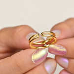 Gold or Silver Zircon Adjustable Ring, Zircon Knuckle Ring, Single