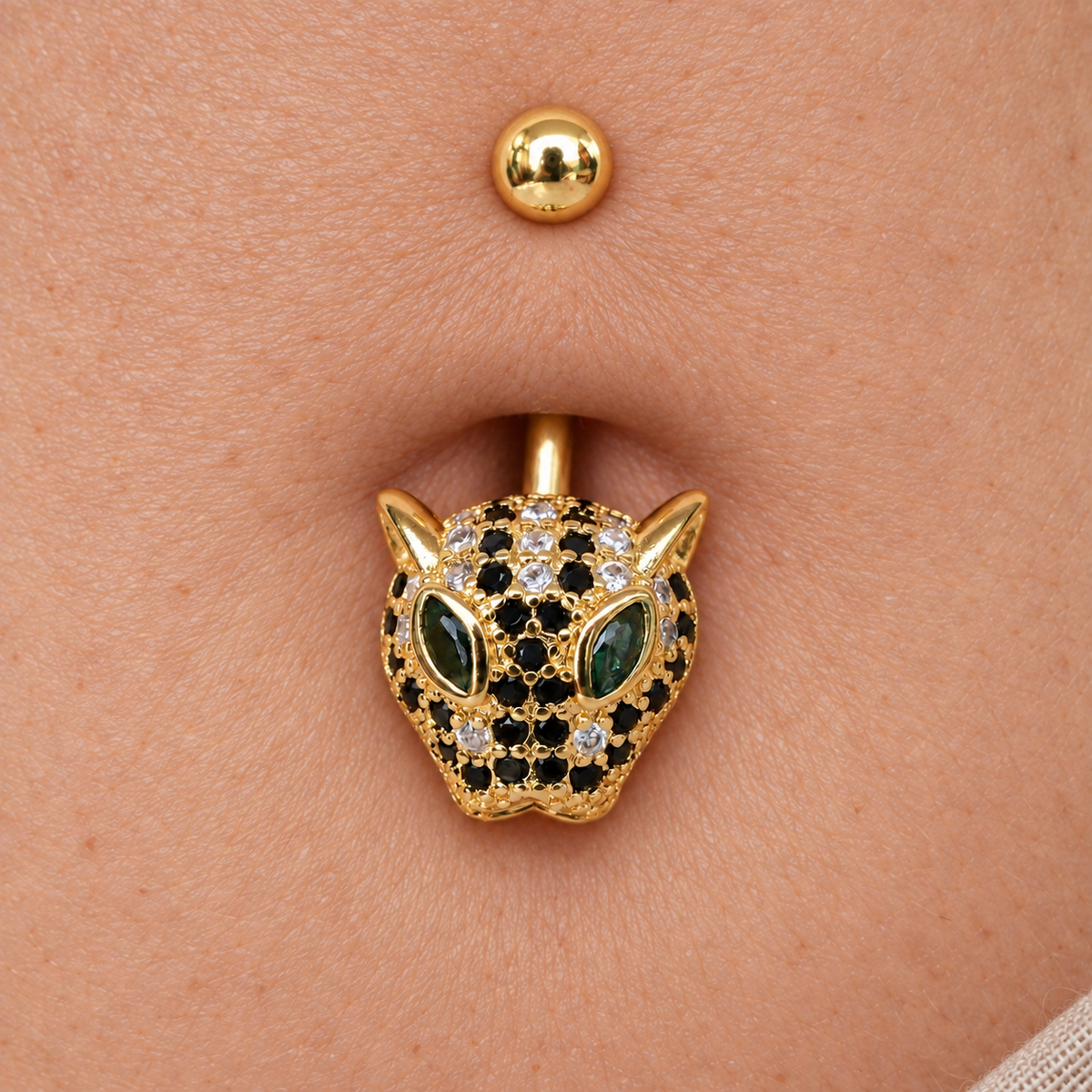 Tiger Belly Bar, 14G, 12mm, Gold or Silver, 316L Stainless Steel, Single