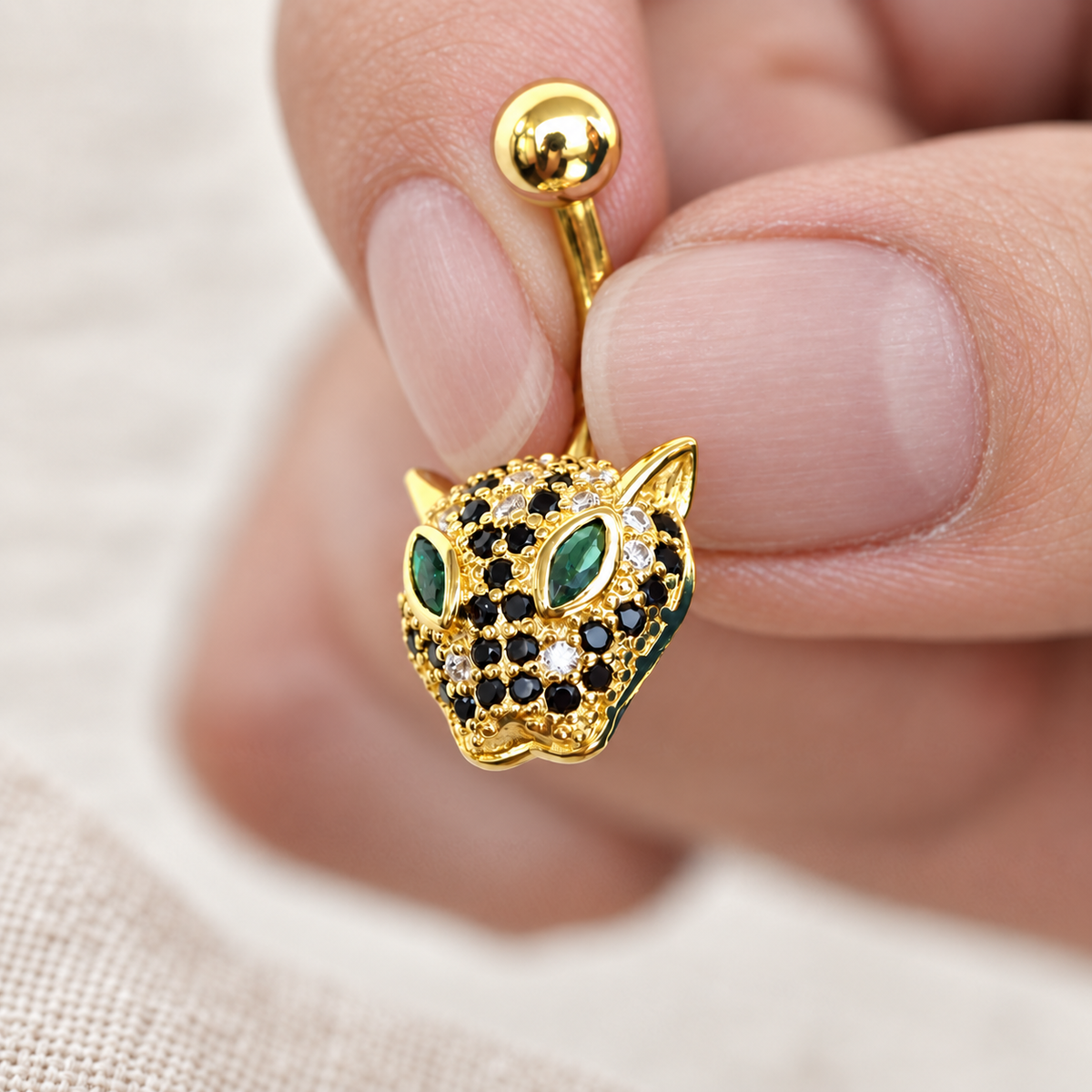 Tiger Belly Bar, 14G, 12mm, Gold or Silver, 316L Stainless Steel, Single