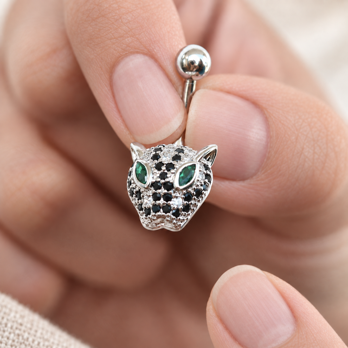 Tiger Belly Bar, 14G, 12mm, Gold or Silver, 316L Stainless Steel, Single