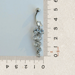 Zircon Solitaire Belly Bar, 14G, 12mm, Gold or Silver, 316L Stainless Steel, Single