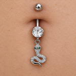 Snake Belly Bar, 14G, 12mm, Gold or Silver, 316L Stainless Steel, Single