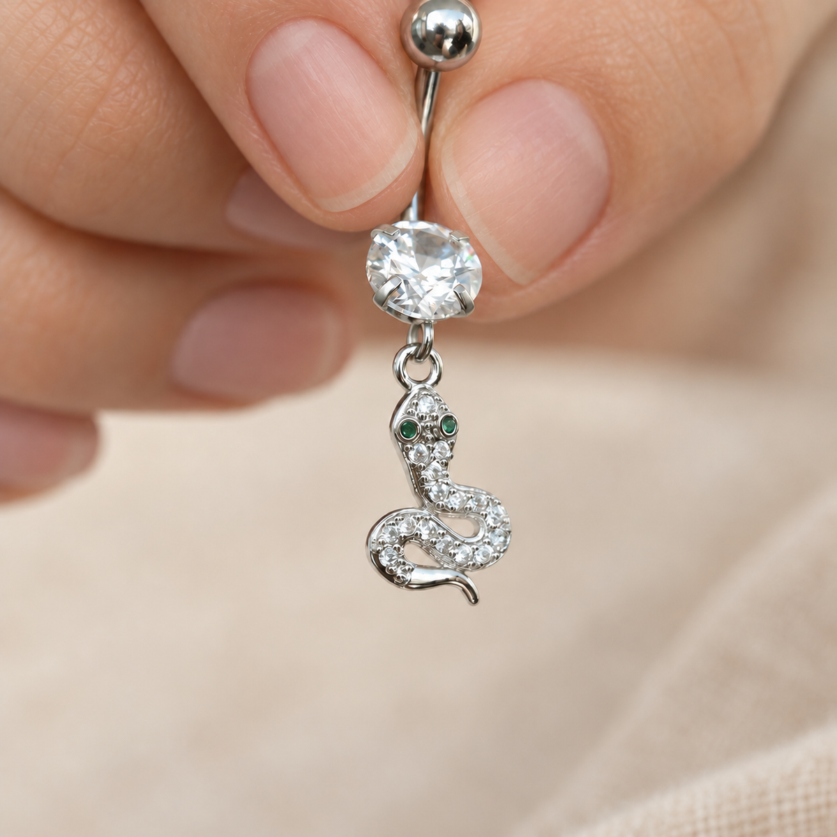 Snake Belly Bar, 14G, 12mm, Gold or Silver, 316L Stainless Steel, Single