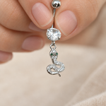 Snake Belly Bar, 14G, 12mm, Gold or Silver, 316L Stainless Steel, Single