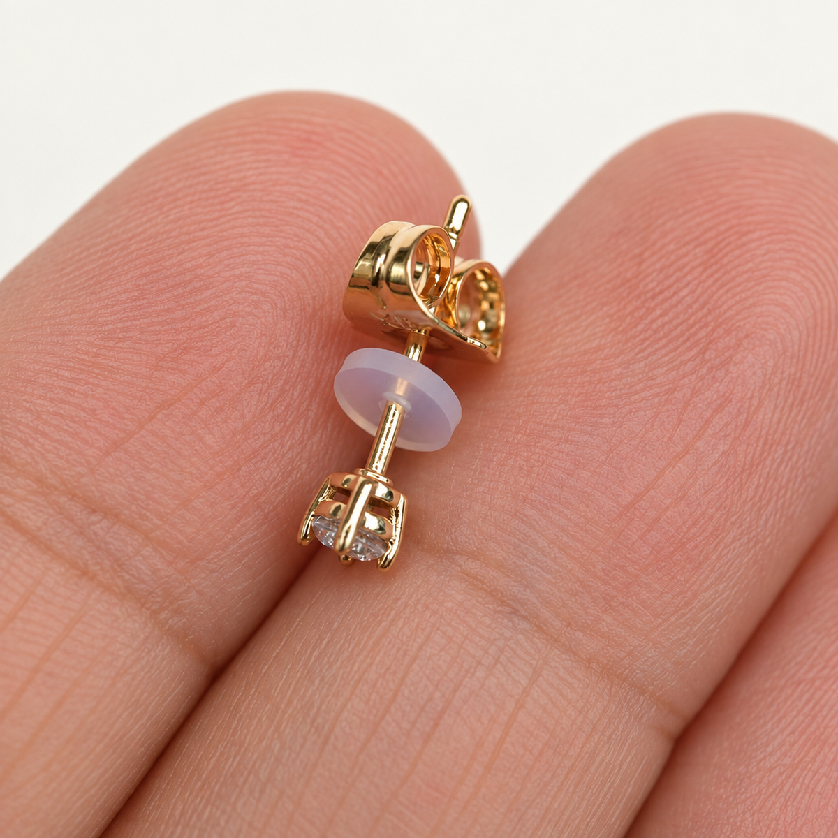 Clear Disc Earring Back Retainer, 5mm, Single