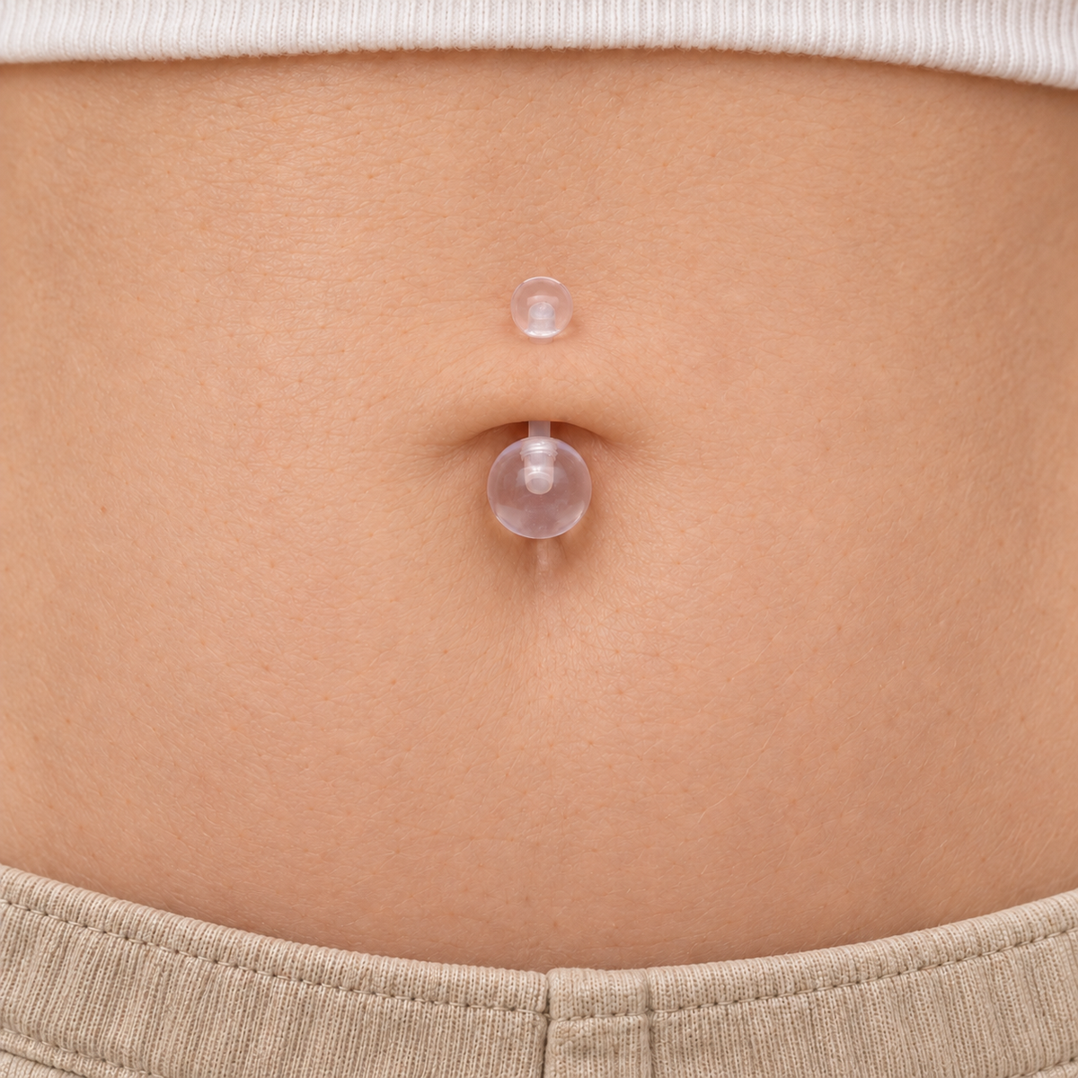 Clear curved belly button retainer - navel styling
