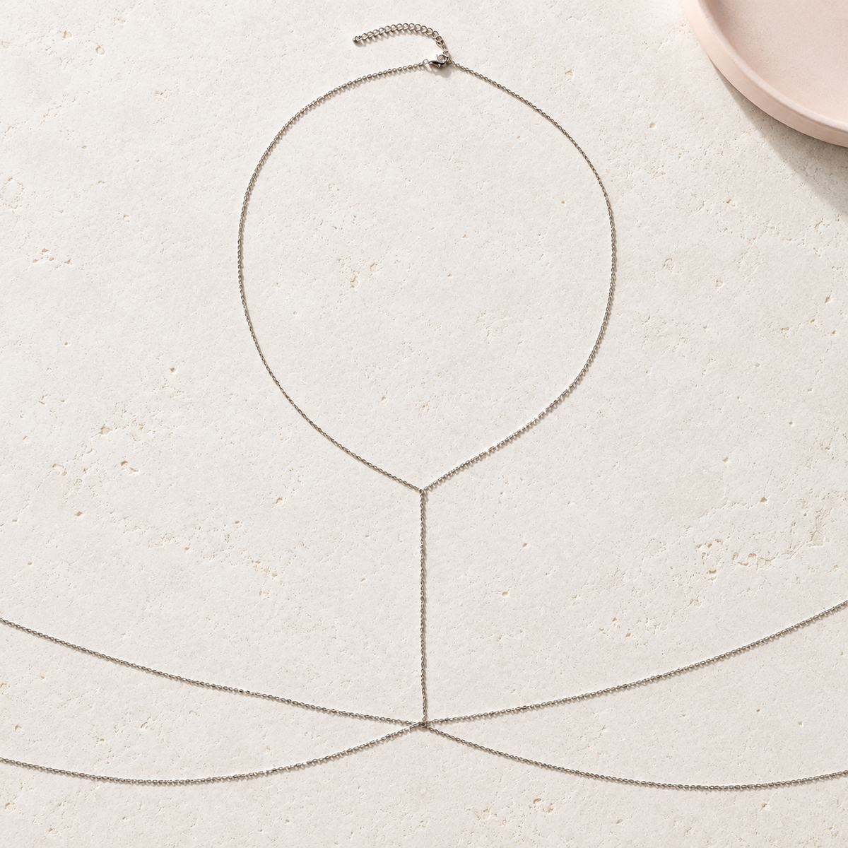 Layered Body Chain in Gold or Silver, Bikini Waist Chain, Single