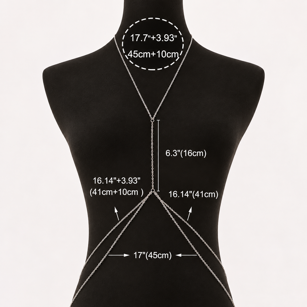 Layered Body Chain in Gold or Silver, Bikini Waist Chain, Single