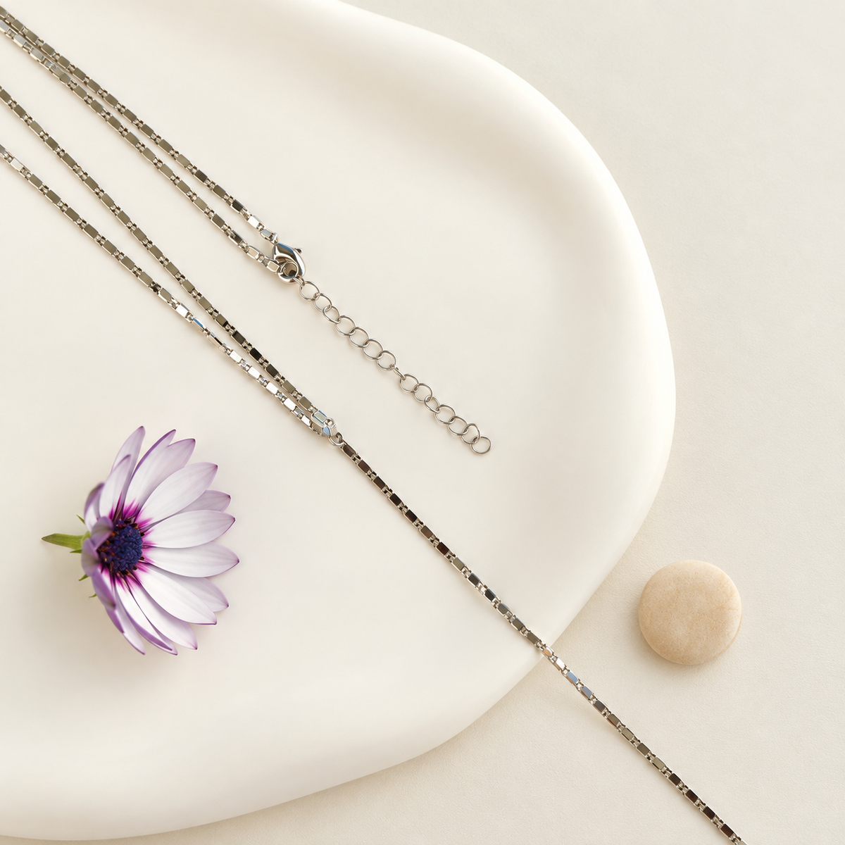 Gold or Silver Lariat Necklace, Minimal Y Chain, Single - Silver variant
