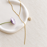 Gold or Silver Lariat Necklace, Minimal Y Chain, Single - Gold variant