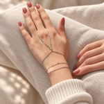 Shahmaran Hand Chain Bracelet, Gold or Silver, Single