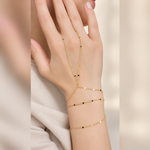 Shahmaran Hand Chain Bracelet, Gold or Silver, Single