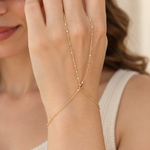 Hand Chain Bracelet, Gold or Silver, Single