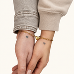 Stainless Steel Magnetic Heart Couple Bracelet Set of 2, Gold, Silver or Multicolour