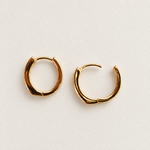 Curved Zircon Hoop Earrings, 12mm, Multicolour, Pair