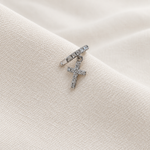 Cross Dangle Ear Cuff, Gold, Single