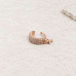 Zircon Cross Dangle Ear Cuff, Gold, Single