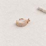 Zircon Cross Dangle Ear Cuff, Gold, Single