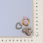 Dangle Heart Hoop Earrings, Gold, Pair