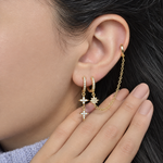 North Star Earring Set, 8mm, 10mm & 11mm, Gold or Silver, Set of 3