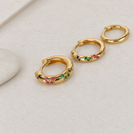 Zircon Hoop Earring Set, 10mm & 11mm, Gold or Silver, Set of 3