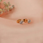 Zircon Solitaire Stud Earrings, 2-7mm, Gold or Silver, Pair