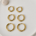 Hoop Earring Set, 8mm, 10mm & 12mm, Gold or Silver, Set of 6