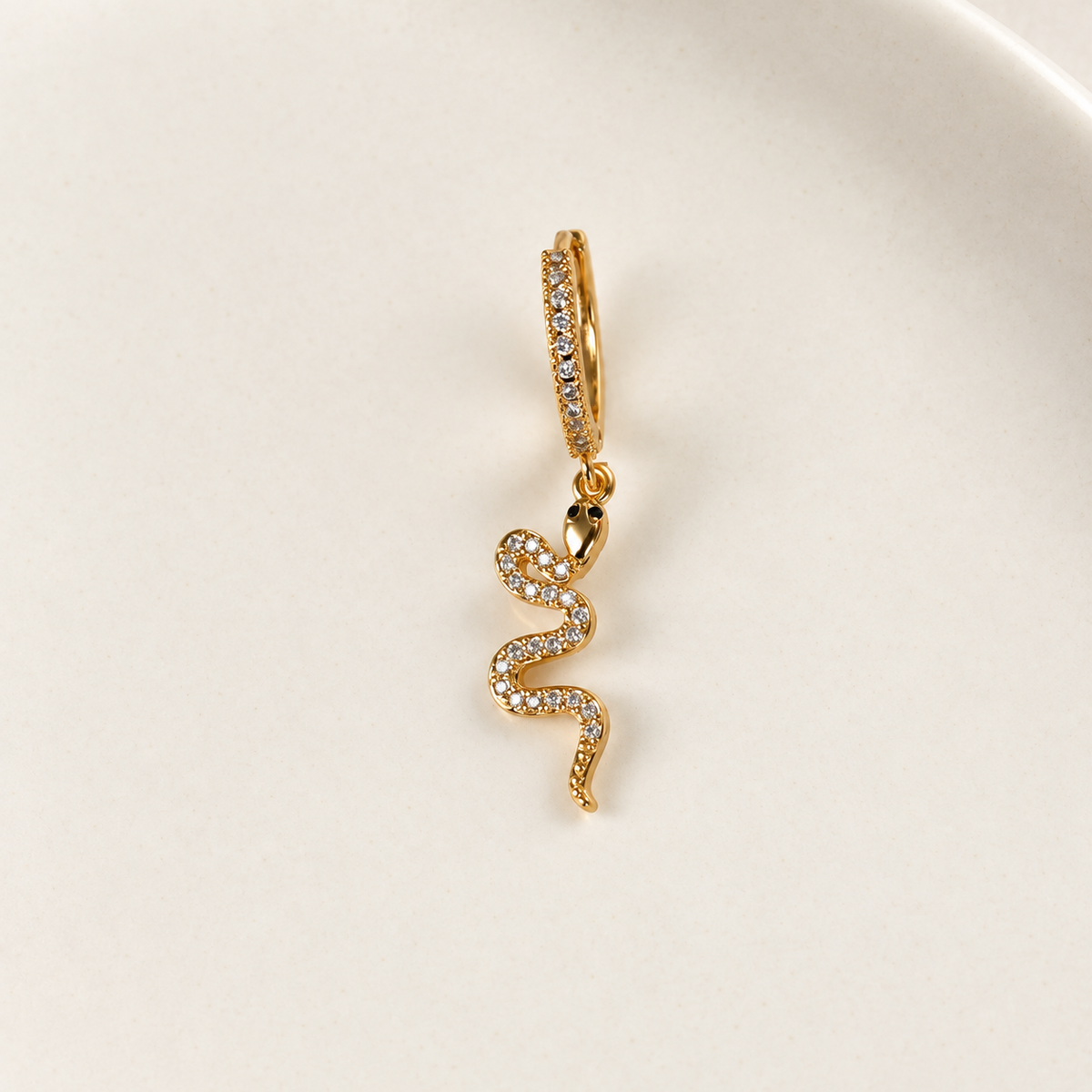 Snake Hoop Earring, 11mm, Single