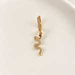 Snake Hoop Earring, 11mm, Single