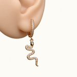 Snake Hoop Earring, 11mm, Single