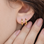 Flat Hoop Earring, 8-20mm, Gold or Silver, Single