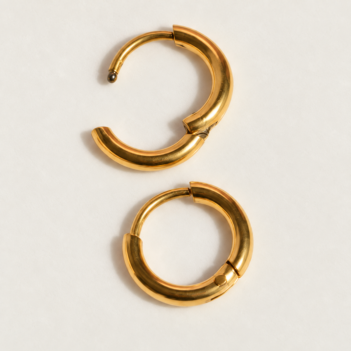 Flat Hoop Earring, 8-20mm, Gold or Silver, Single