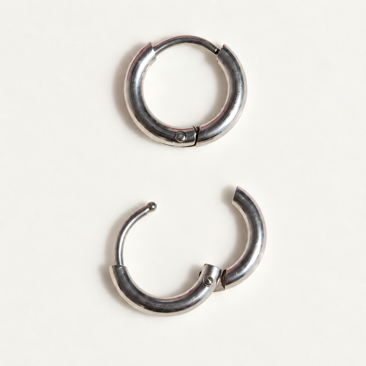 Flat Hoop Earring, 8-20mm, Gold or Silver, Single