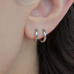 Flat Hoop Earring, 8-20mm, Gold or Silver, Single