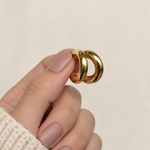 Curved Hoop Earrings, 13mm, Gold, Pair