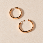 Flat Hoop Earrings, 24mm, Gold, Pair