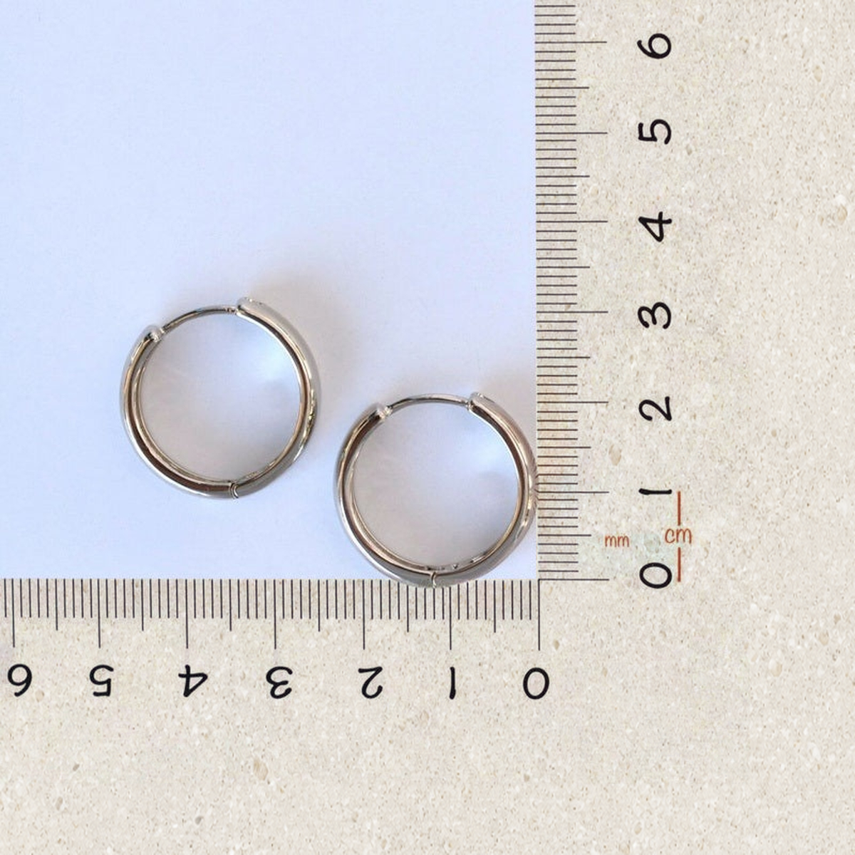 Flat Hoop Earrings, 19mm, Pair