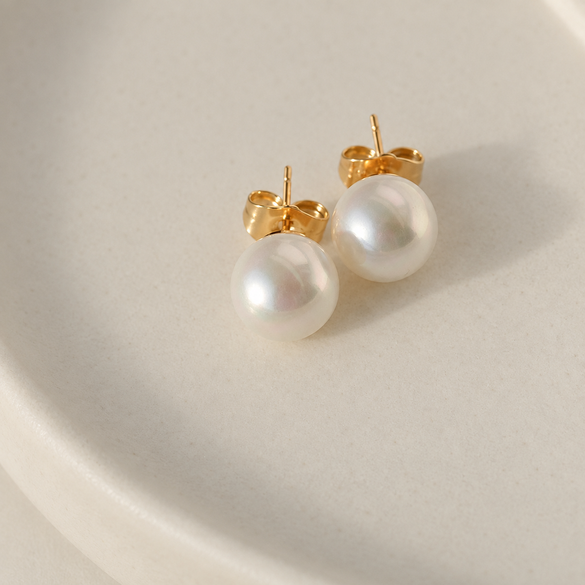 Pearl Stud Earrings, 5mm, 8mm & 10mm, Pair