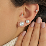 Pearl Stud Earrings, 5mm, 8mm & 10mm, Pair