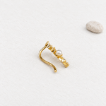 Leaf Pearl Stud Earring in Gold or Silver, Single