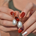 Pearl Hoop Earrings, 8mm, Gold or Silver, Pair