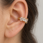 Zircon Hoop and Dangle Earring Set, Gold or Silver, Set of 6