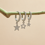 Star Dangle Earring Set, 8mm, 11mm & 13mm, Gold or Silver, Set of 3