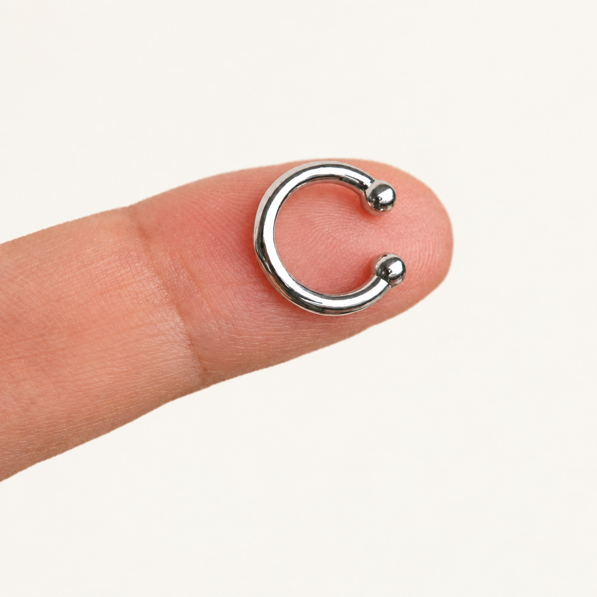 Mini Flat Ear Cuff, Gold or Silver, Single