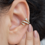 Comet Zircon Ear Cuff, Gold, Single
