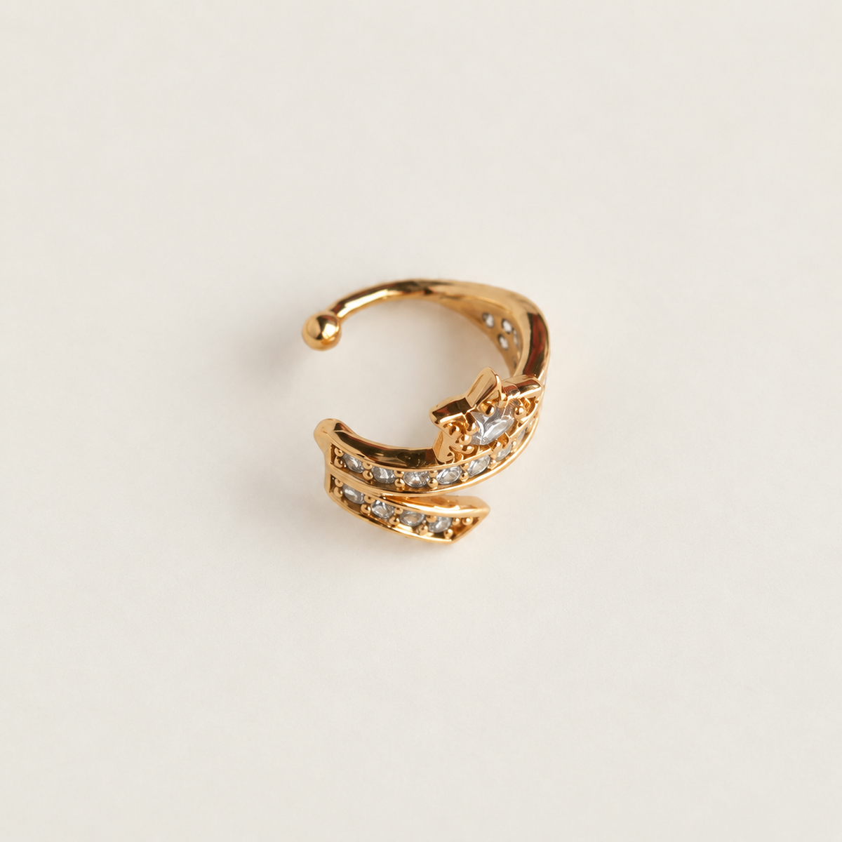 Comet Zircon Ear Cuff, Gold, Single