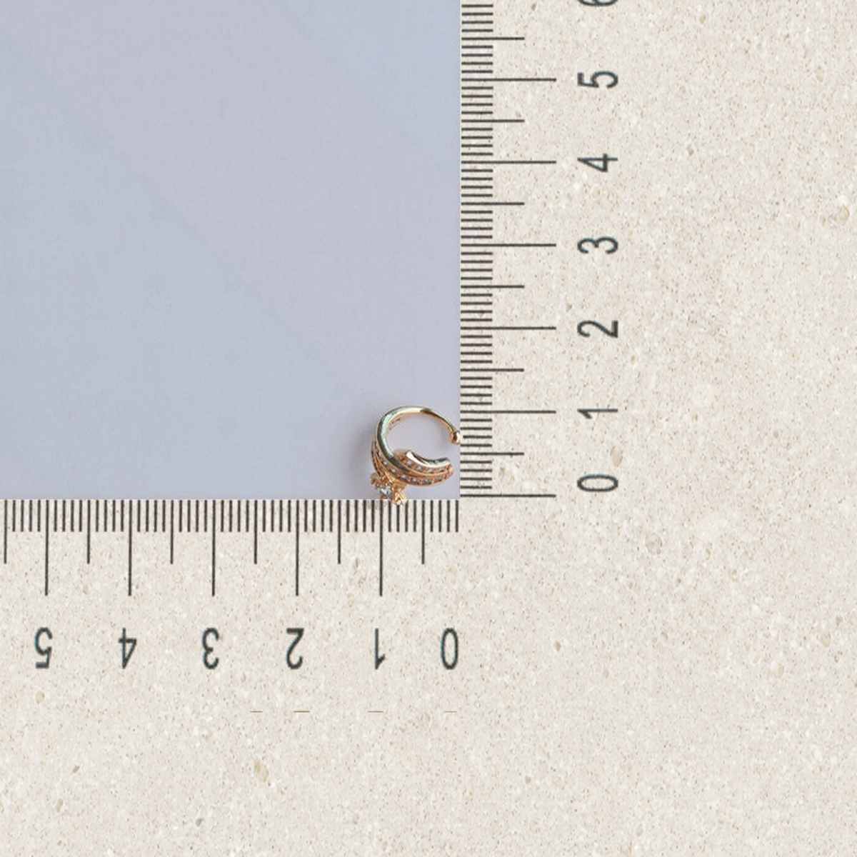 Comet Zircon Ear Cuff, Gold, Single