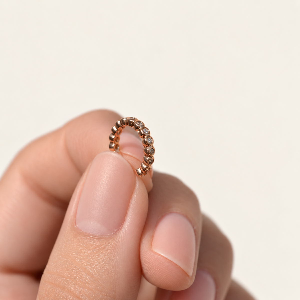 Mini Zircon Ear Cuff, Gold or Silver, Single